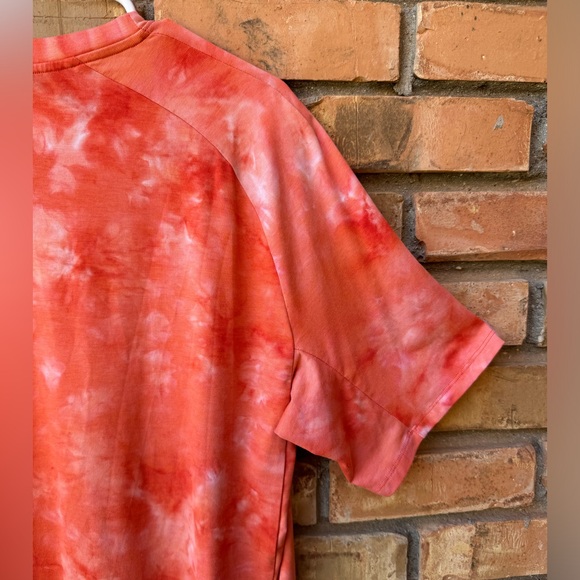 Lululemon “Always Agile” Shirt Men Spray Diamond Dye White Warm Coral Gym (L) - Picture 6 of 8